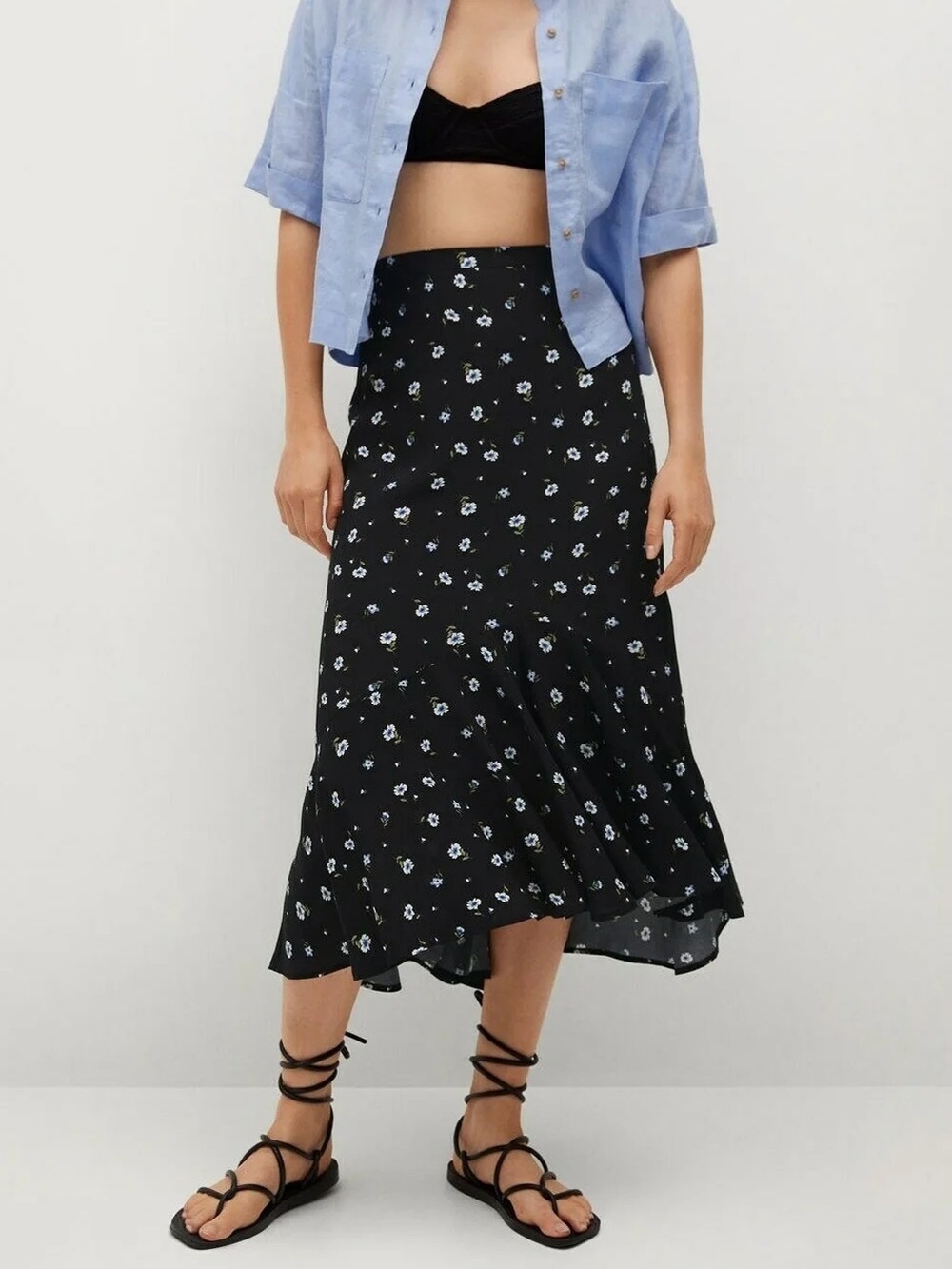 Mango Floral Midi Skirt | XS